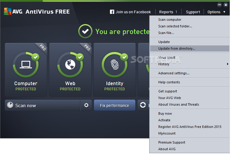 how to update avg antivirus without internet connection